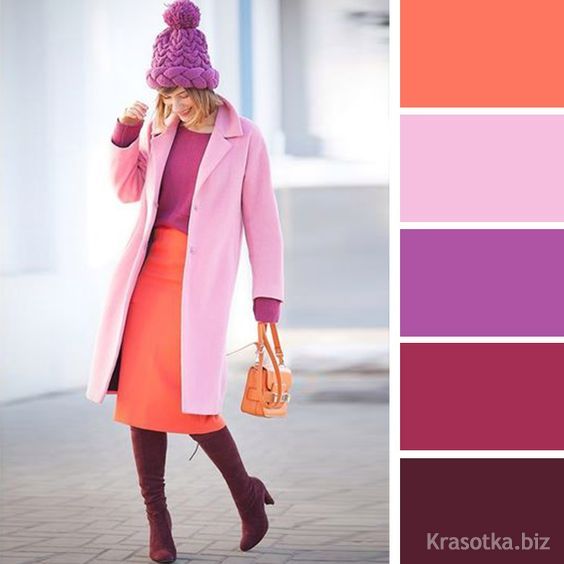 Как носить розовое пальто с темно-красными туфлями весна – 5 фото | Лукастик