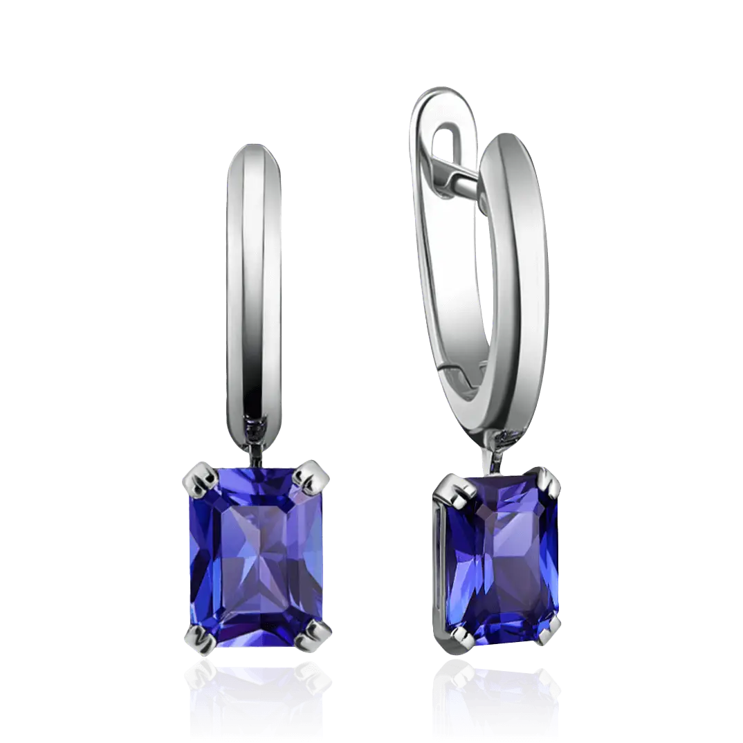 Серьги с танзанитами Серьги с танзанитами